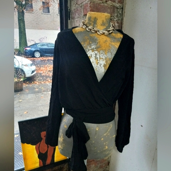 Casual Wrap-around Tie Long-sleeved Shirt